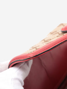 Gucci Brown and red GG canvas and leather bag