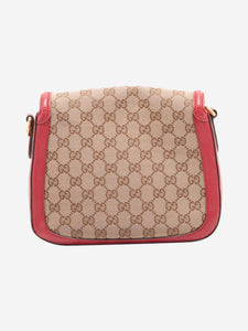 Gucci Brown and red GG canvas and leather bag