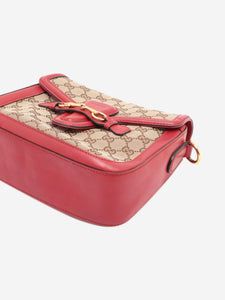 Gucci Brown and red GG canvas and leather bag