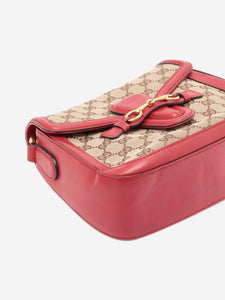 Gucci Brown and red GG canvas and leather bag