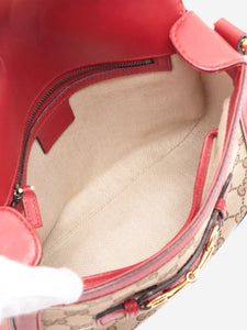 Gucci Brown and red GG canvas and leather bag