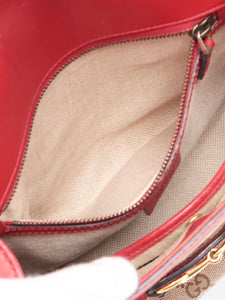 Gucci Brown and red GG canvas and leather bag