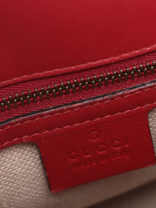Gucci Brown and red GG canvas and leather bag