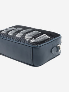 Miu Miu Dark blue sequin logo pouch bag