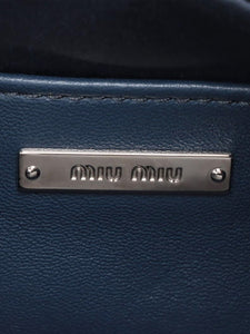 Miu Miu Dark blue sequin logo pouch bag