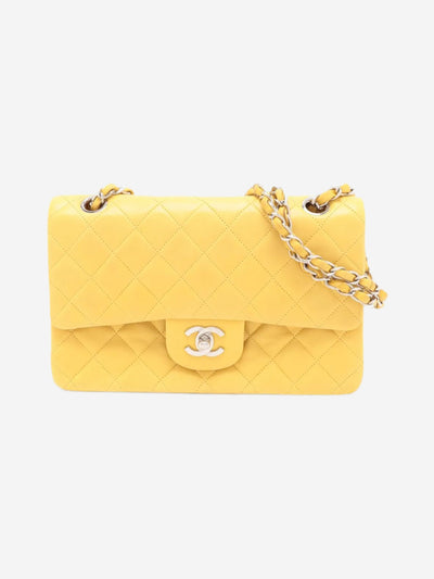 Yellow vintage 1997 small lambskin Classic Double Flap bag Shoulder bags Chanel 