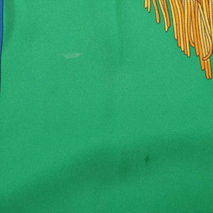 Hermes Green Carré 90 Selle Des Steppes silk scarf