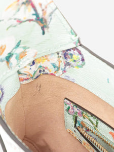 Gucci Pale green limited edition Jackie 1961 floral leather bag