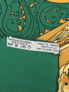 Hermes Green Carré 90 Animaux Solaires silk scarf