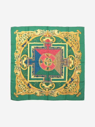 Green Carré 90 Animaux Solaires silk scarf Scarves Hermes 