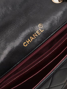 Chanel Black vintage 1989 lambskin Diana Single Flap bag