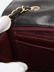 Chanel Black vintage 1989 lambskin Diana Single Flap bag