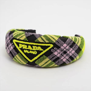 Prada Yellow and pink plaid headband