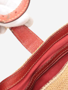 Gucci Neutral New Jackie straw and leather shoulder bag
