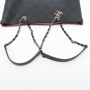 Chanel Black 2017 caviar perforated tote bag