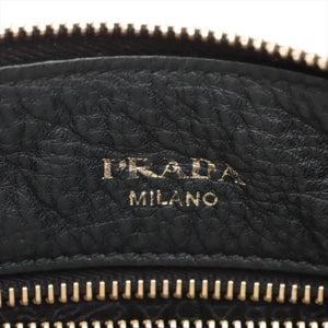 Prada Black Vitello Daino leather 2way bag