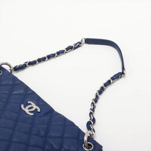 Chanel Blue 2012 Coco Mark caviar quilted shoulder bag