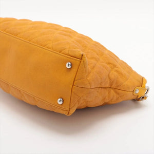 Chanel Mustard 2011 Coco Mark caviar quilted shoulder bag