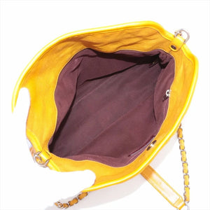 Chanel Mustard 2011 Coco Mark caviar quilted shoulder bag
