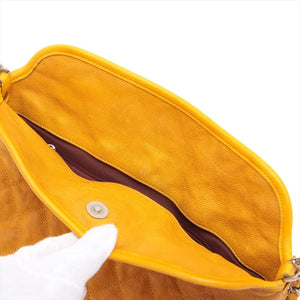 Chanel Mustard 2011 Coco Mark caviar quilted shoulder bag