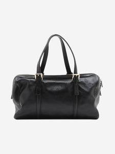 Gucci Black Interlocking G leather top handle bag