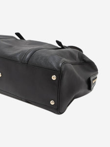 Gucci Black Interlocking G leather top handle bag