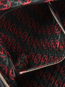 Gucci Black Interlocking G leather top handle bag