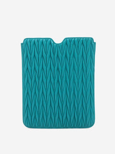 Miu Miu Blue Matelassé leather tablet case