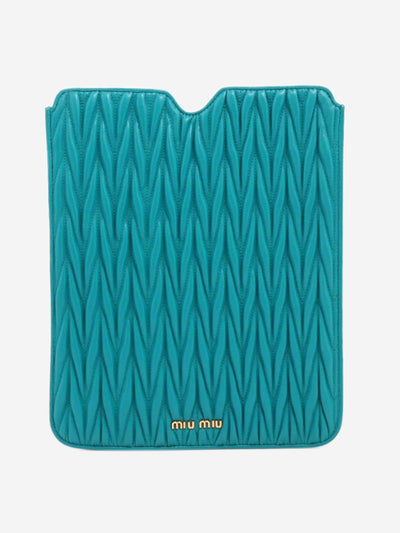 Blue Matelassé leather tablet case Wallets, Purses & Small Leather Goods Miu Miu 