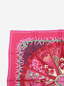 Hermes Pink silk spices scarf
