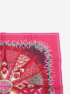 Hermes Pink silk spices scarf