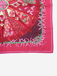 Hermes Pink silk spices scarf