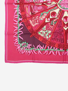 Hermes Pink silk spices scarf