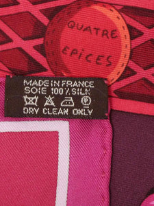 Hermes Pink silk spices scarf