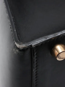 Hermes Noir vintage 1997 Kelly 35 Serie bag in Box Calf leather