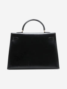 Hermes Noir vintage 1997 Kelly 35 Serie bag in Box Calf leather