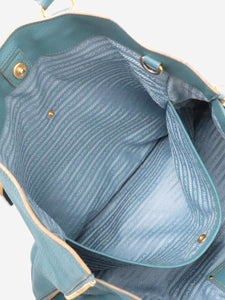Prada Blue Vitello Daino leather tote bag