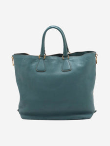 Prada Blue Vitello Daino leather tote bag