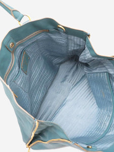 Prada Blue Vitello Daino leather tote bag