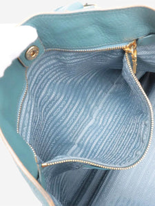 Prada Blue Vitello Daino leather tote bag