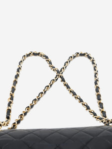 Chanel Black vintage 1989 medium lambskin Classic Double Flap bag