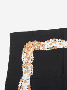 Chanel Black Bijoux silk scarf