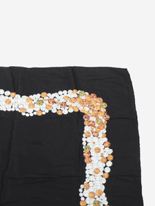 Chanel Black Bijoux silk scarf