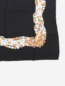 Chanel Black Bijoux silk scarf
