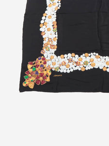 Chanel Black Bijoux silk scarf
