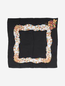 Chanel Black Bijoux silk scarf