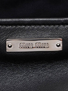 Miu Miu Black Nappa crystal Matelassé leather 2way bag