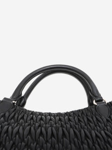 Miu Miu Black Nappa crystal Matelassé leather 2way bag