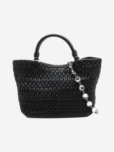 Miu Miu Black Nappa crystal Matelassé leather 2way bag