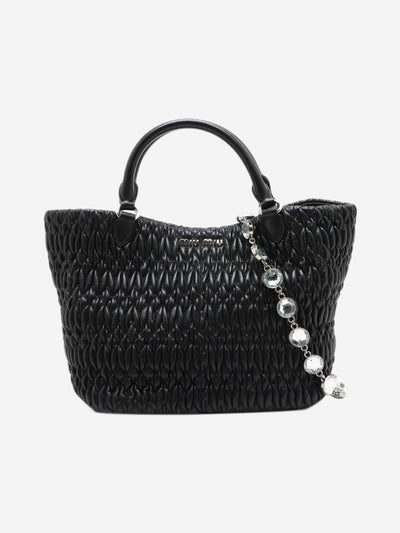 Black Nappa crystal Matelassé leather 2way bag Shoulder bags Miu Miu 
